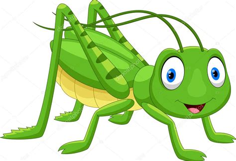 Cute Grasshopper Cartoon Isolated White Background — Stock Vector © irwanjos2 #207845718