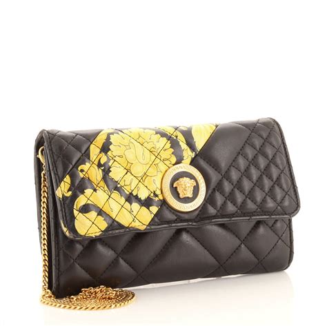 Versace Icon Wallet on Chain Quilted Printed Leather 8545110 - Rebag