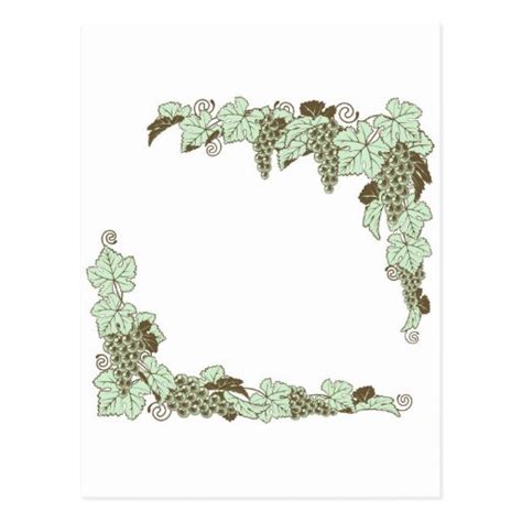 Grape vine border design postcard | Zazzle