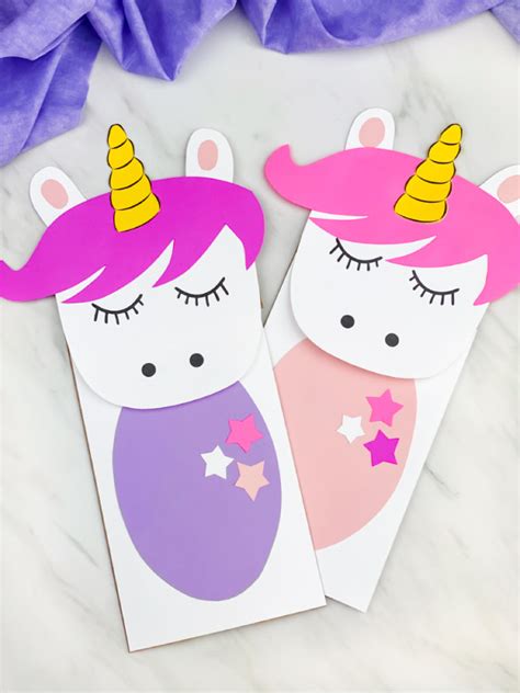 Unicorn Paper Bag Puppet Craft For Kids [Free Template]