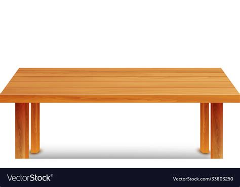 Wooden table on white background Royalty Free Vector Image