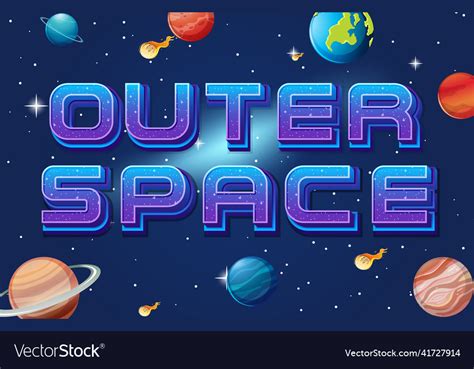 Outer space logo with planet on background Vector Image