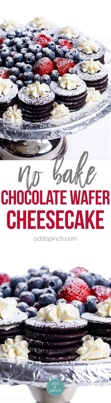 No Bake Chocolate Wafer Cheesecake Recipe - Add a Pinch