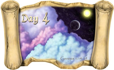 Creation Story Day 4 (Version 1) - Bible Scroll - Wacky World Studios - Do-It-Yourself Store