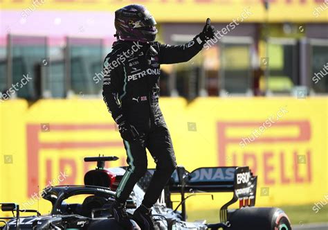 Mercedes Driver Lewis Hamilton Britain Gets Editorial Stock Photo ...