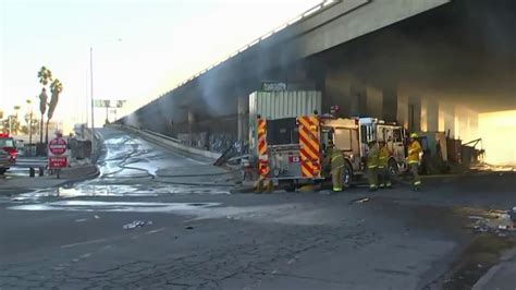 Photos show aftermath of 10 Freeway fire in downtown LA – NBC Los Angeles