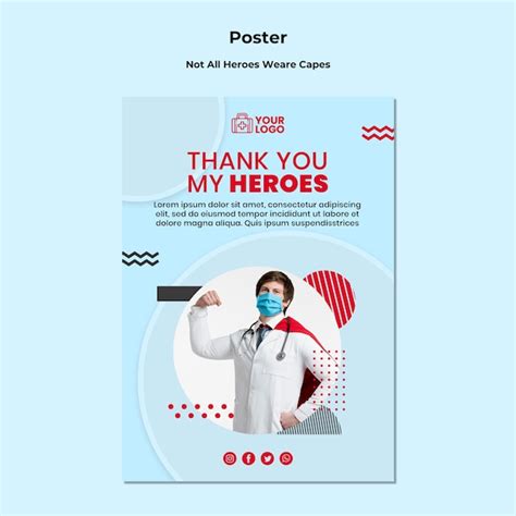 Free PSD | Not all heroes wear capes poster template