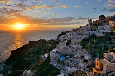 Sunset on Oia, Santorini, Greece