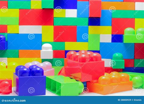 A Wall Of Large Blocks Of Lego Stock Image - Image: 28800929