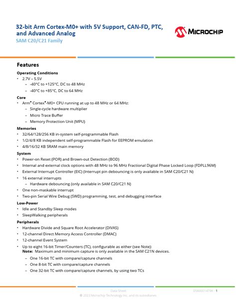 ATSAMC20G18 Cortex-M0+ Datasheet, Distributor, Stock and Price