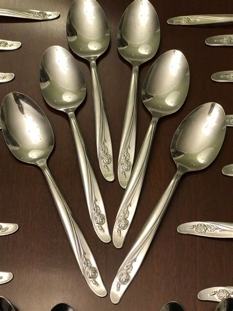 Vintage Kenwood Floral Pattern Flatware - Vintage Floral Stainless Flatware set, Service for 12 ...