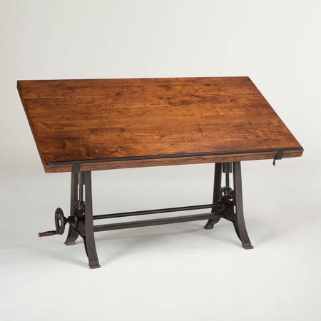 French Industrial Architect Drafting Table - Walnut | Zin Home