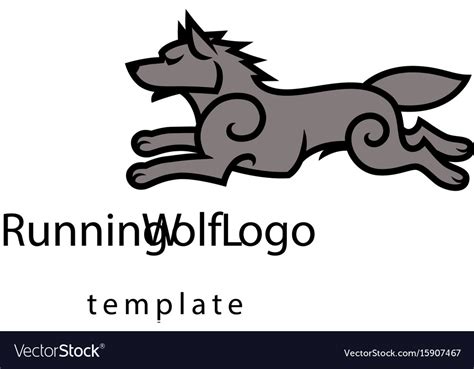 Running wolf Royalty Free Vector Image - VectorStock