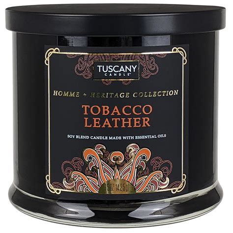 Tuscany Candle Homme + Heritage Collection Tobacco Leather Scent Candle ...