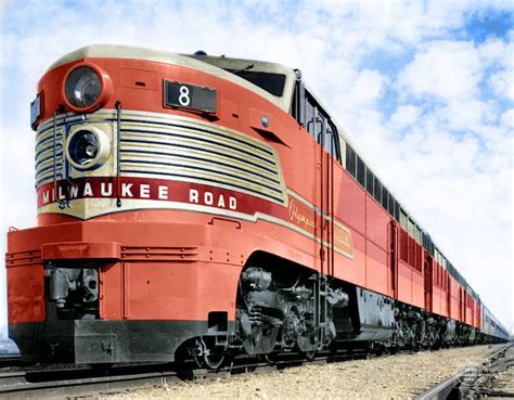 June 29, 1947 - Milwaukee Road streamliner the Olympian Hiawatha as it ...