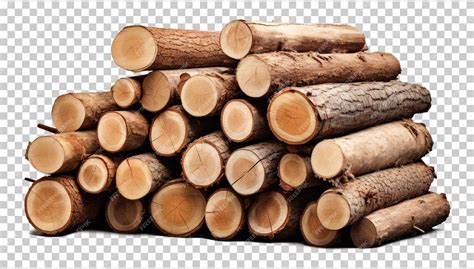 Timber Wood Log Pile Isolated on Transparent Background | Premium AI-generated PSD