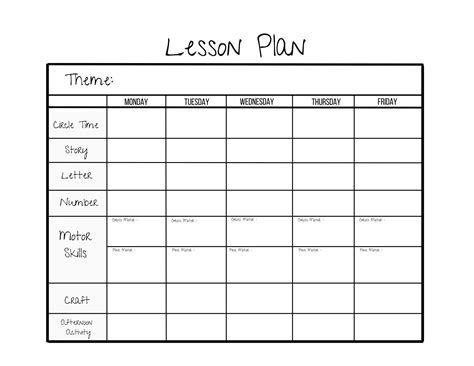 Simple Weekly Lesson Plan Template-preschool/prek/ Kindergarten/daycare-instant Download-pdf ...