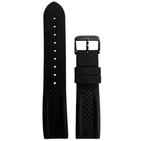 Black Silicone Rubber Watch Strap (22 mm Only) | Trintec Watches