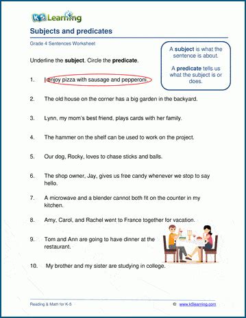 Subject And Predicate Worksheet Worksheets Worksheets | Hot Sex Picture