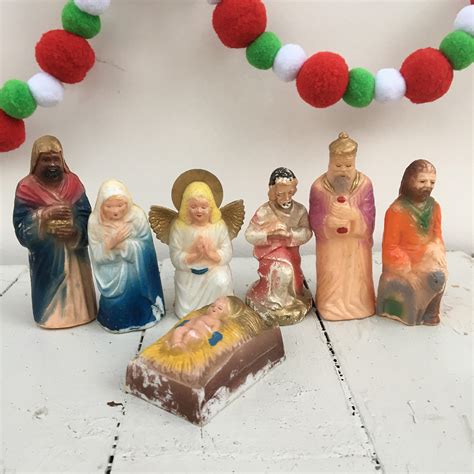 Vintage Nativity Set Pieces, Vintage Christmas Decorations, Vintage ...