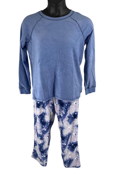 Cuddl Duds Fleecewear with Stretch Pajama Set English Blue | Jender