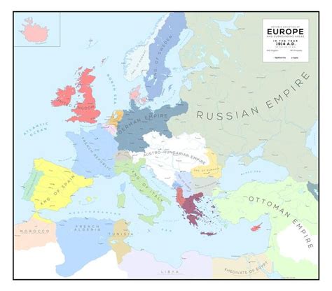 Relief Map Of Europe 1914