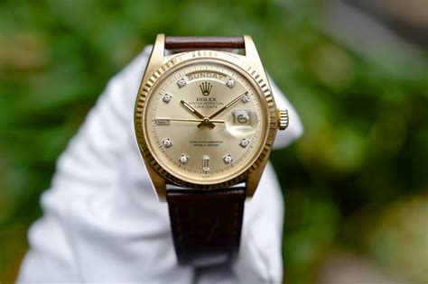 Rolex: Rolex Day Date Diamond Dial 18K Yellow Gold 36mm Reference 1803