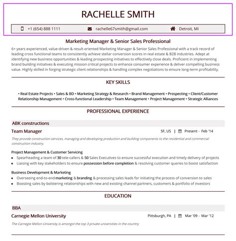 Resume Header - 2021 Guide to Contact Information in Resume [Examples]