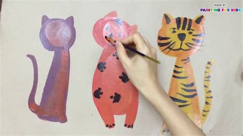 Painting animals for kids | How to draw cat | Painting cat | Cat drawing | Art for kids - YouTube