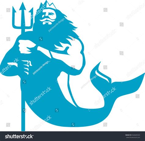 Illustration Triton Mythological God Wielding Trident Stock Vector ...