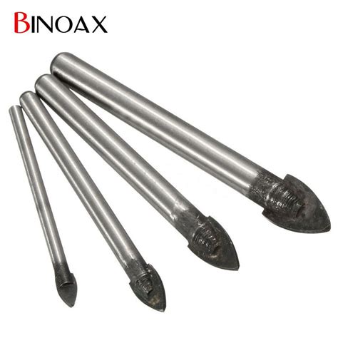 Binoax Glass Marble Porcelain Spear Head Ceramic Tile Drill Bits Set 4 pcs 4/6/8/10mm Spade ...