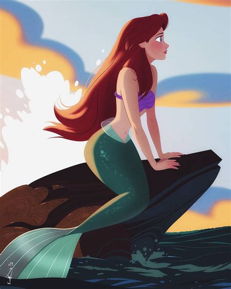 Erik on Instagram: "The dream of a mermaid . . . #illustration #instaguy #art #Ariel #disneyart ...