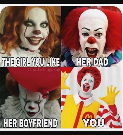 Haha I love this | Funny clown memes, Funny horror, Really funny memes