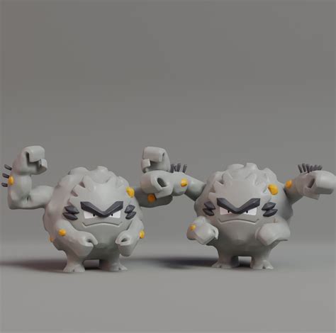 STL file Pokemon - Alolan Graveler with 2 poses・3D printer design to ...