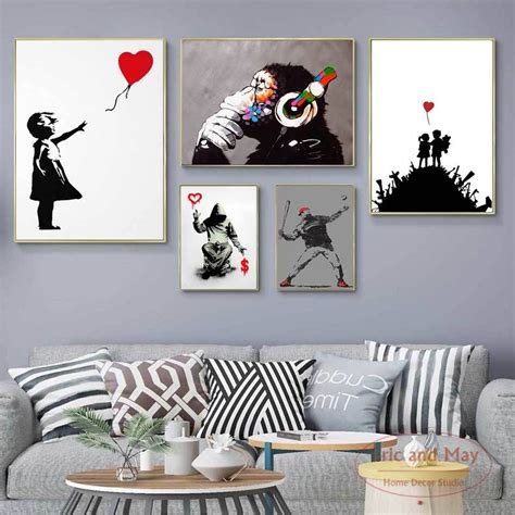 Funny Banksy Graffiti Modern Street Art Canvas Painting Posters And ...