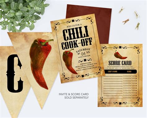 Chili Cook off Banner Printable PDF Party Decor Instant | Etsy