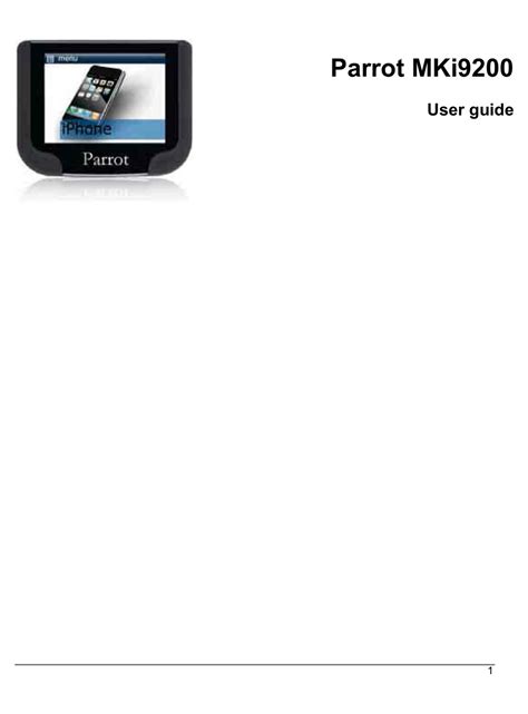 PARROT MKI9200 USER MANUAL Pdf Download | ManualsLib