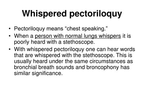 PPT - Physical Exam of the Chest: Auscultation PowerPoint Presentation ...