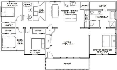 4 Bedroom 2 Bath Barndominium Floor Plans - floorplans.click