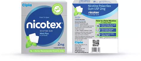 Nicotex gums, 2mg, Mint Plus - strip, 9 gums