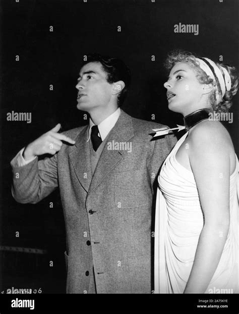 GREGORY PECK and INGRID BERGMAN on set candid during filming of Dream ...