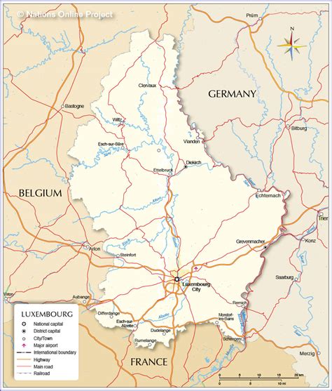 Map of Luxembourg - Nations Online Project