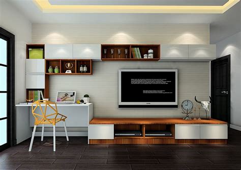 modern tv cabinet with desk - Google Search | Desk in living room ...