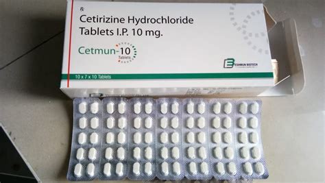 10 mg Cetirizine Hydrochloride Cetmun 10 Tablets IP at Rs 60/box in Bathinda