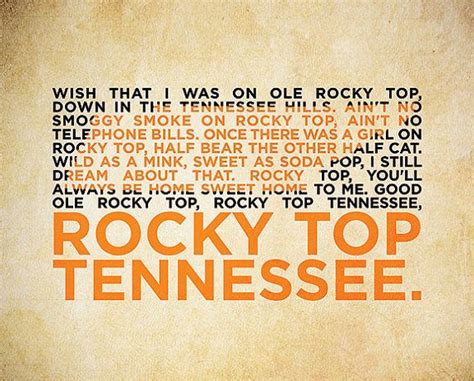 Rocky Top Lyrics Digital 10" x 8" (file) | Rocky top, Rocky top tennessee, Tennessee football