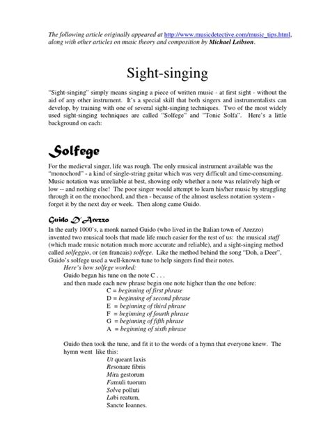 Sight Singing | PDF | Musicology | Music Theory