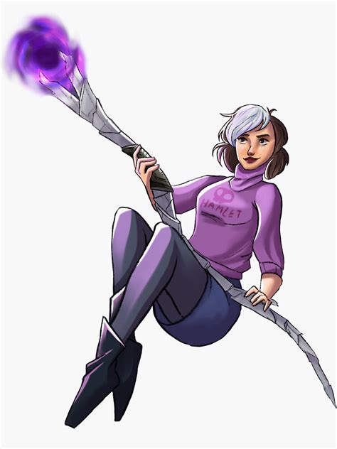 "Claire Nunez shadow staff illustration" Sticker by Crooked20 | Redbubble