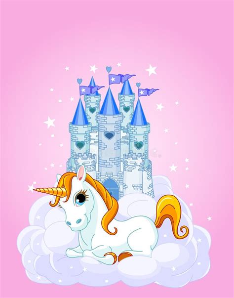 Castle and Unicorn stock vector. Illustration of castle - 8574083