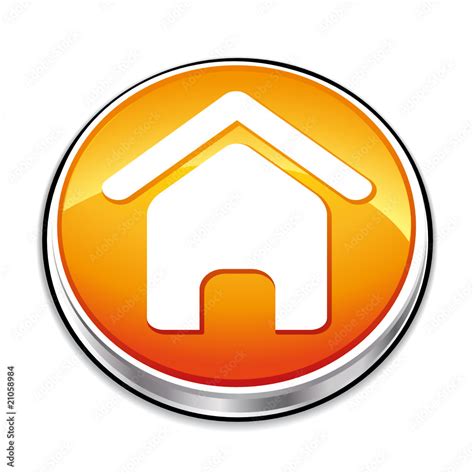 Orange home icon. Stock Vector | Adobe Stock