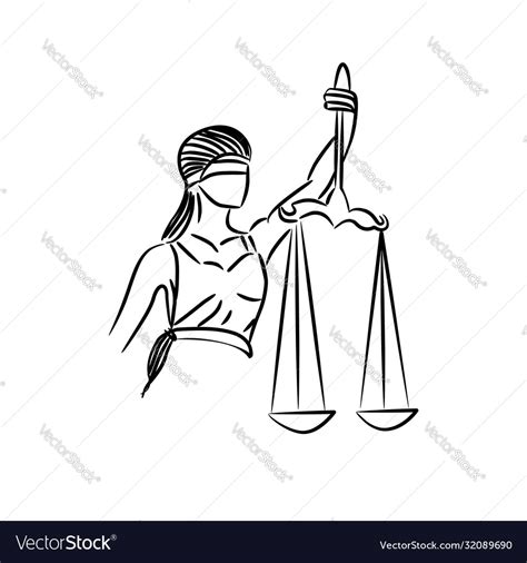 Statue justice - lady justice or iustitia Vector Image